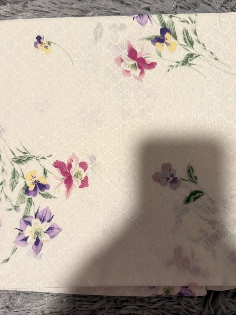 Floral King Size Pillowcase - White with Purple & Pink Flowers